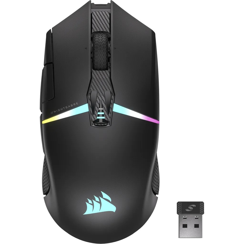 Maus lojërash Corsair CH-931B011-EU, 26000 DPI, Wireless + Bluetooth, i zi