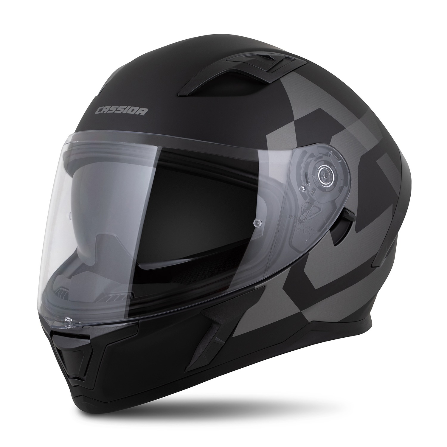 Helm integral Cassida Orbit Grind 2026, polikarbonat, vizor dielli, i zi mat gri