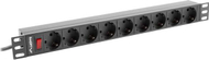 Prizë PDU Lanberg PDU-09F-0300-BK, 19" 1U, 9x Schuko, kabllo 3 m, e zezë