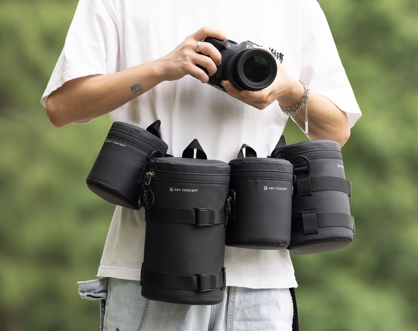 Këllëf uji për objektiv K&amp;F Concept KF13.202, 16.5 x 12 cm, i zi