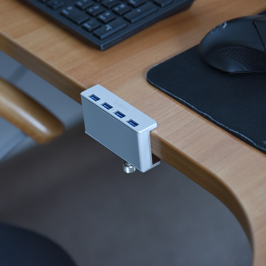 USB Hub Orico MH4PU-P-SV, 4x USB 3.0, i argjendtë