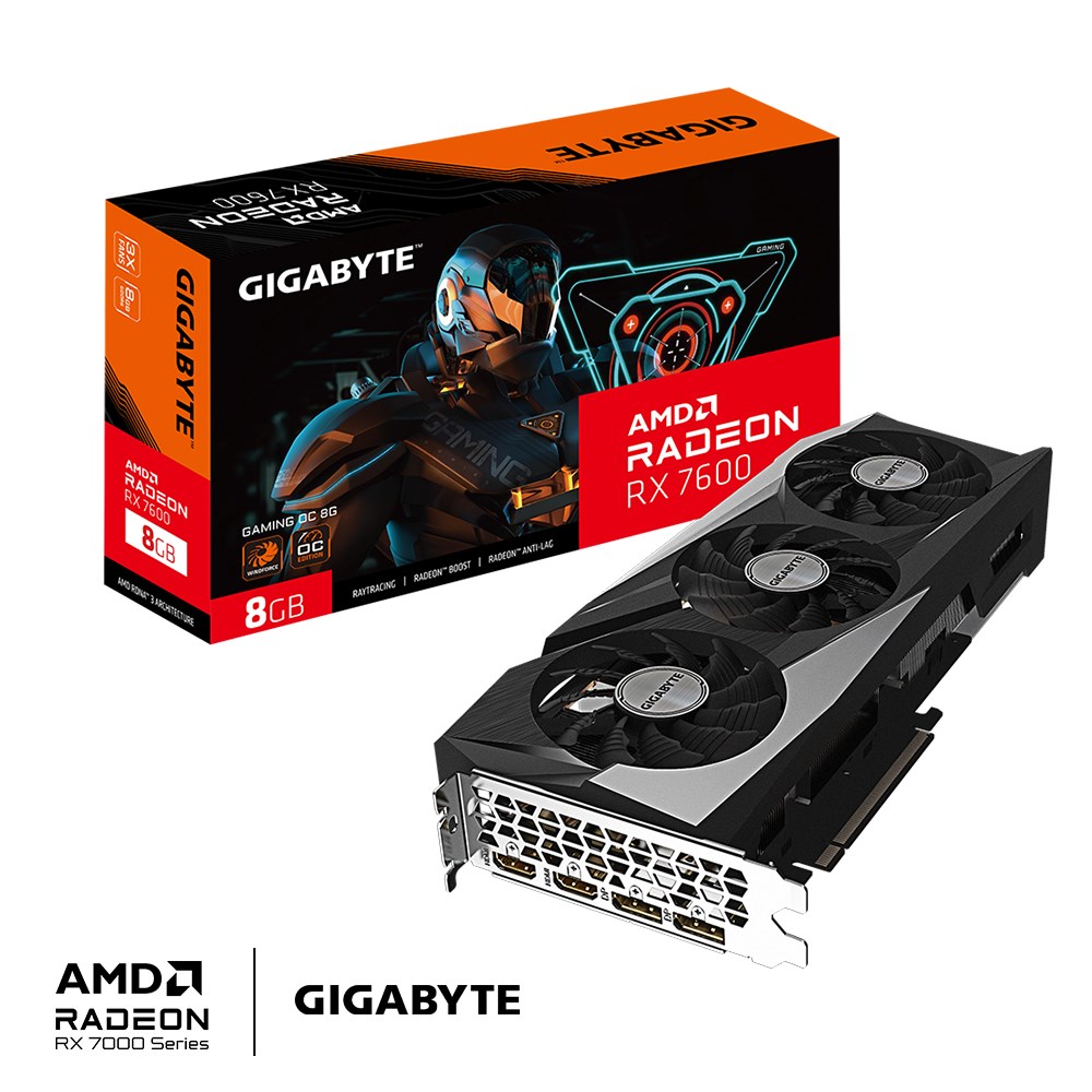 Графичка картичка Gigabyte Radeon RX 7600 Gaming OC 8GB GDDR6