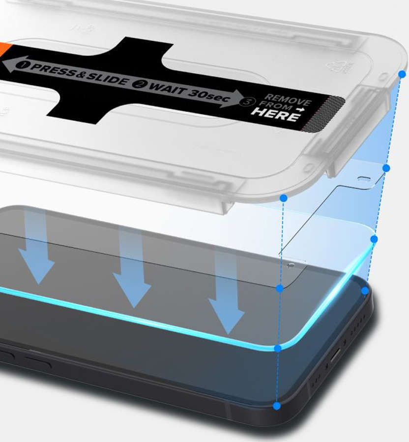 Xham mbrojtës Spigen GLAS.tR EZ Fit, për iPhone 13 13 Pro, transparencë e lartë