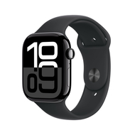 Apple Watch Series 10 GPS, 46mm, Jet Black Aluminum Case with Black Sport Band, M/L
