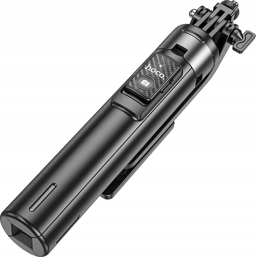 Селфи стап Hoco K21, продолжлив статив, Bluetooth, алуминиумска легура, црн