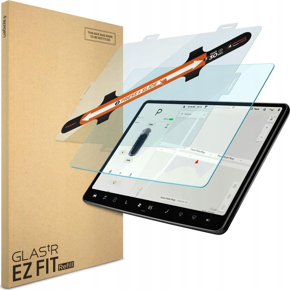 Mbrojtës ekrani Spigen Tesla EZ Fit Refill, xham i temperuar 9H, anti glare, për Tesla Model 3 Y