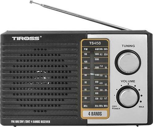 Radio portative Tiross TS-458, AM FM SW, e zezë