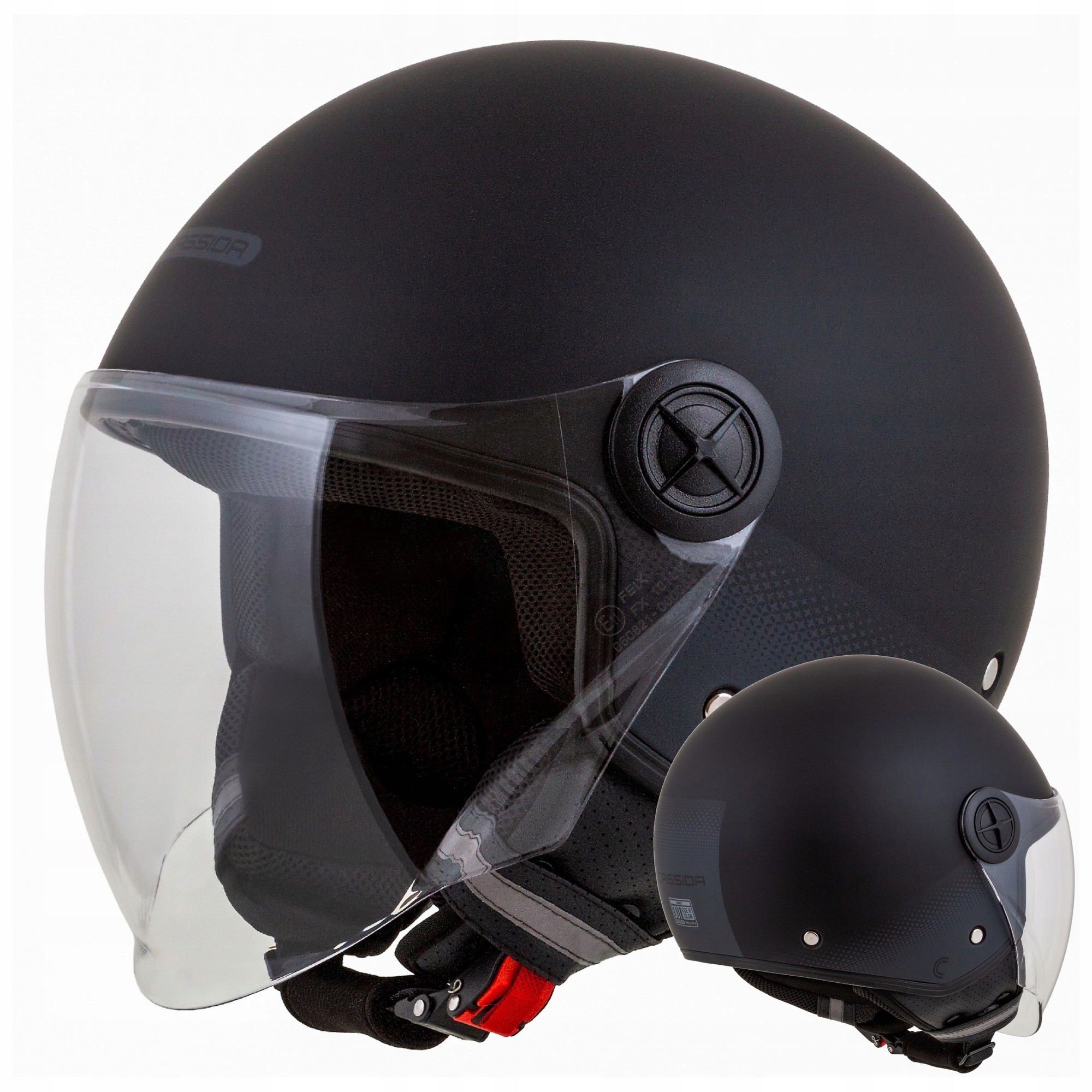 Helmetë moto Cassida Handy Jet, demi jet, XS, e zezë mat