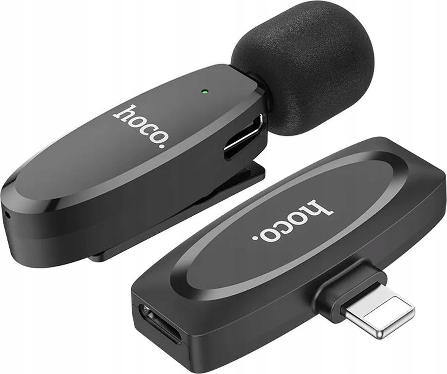 Mikrofon pa tela Hoco L15, për iPhone, lidhje Lightning, i zi