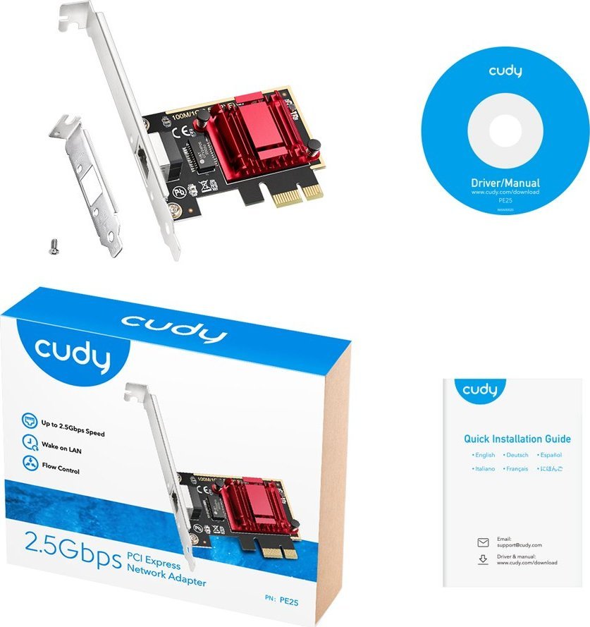 Kartë rrjeti Cudy PE25, PCI-E, 2.5Gb/s, me PoE