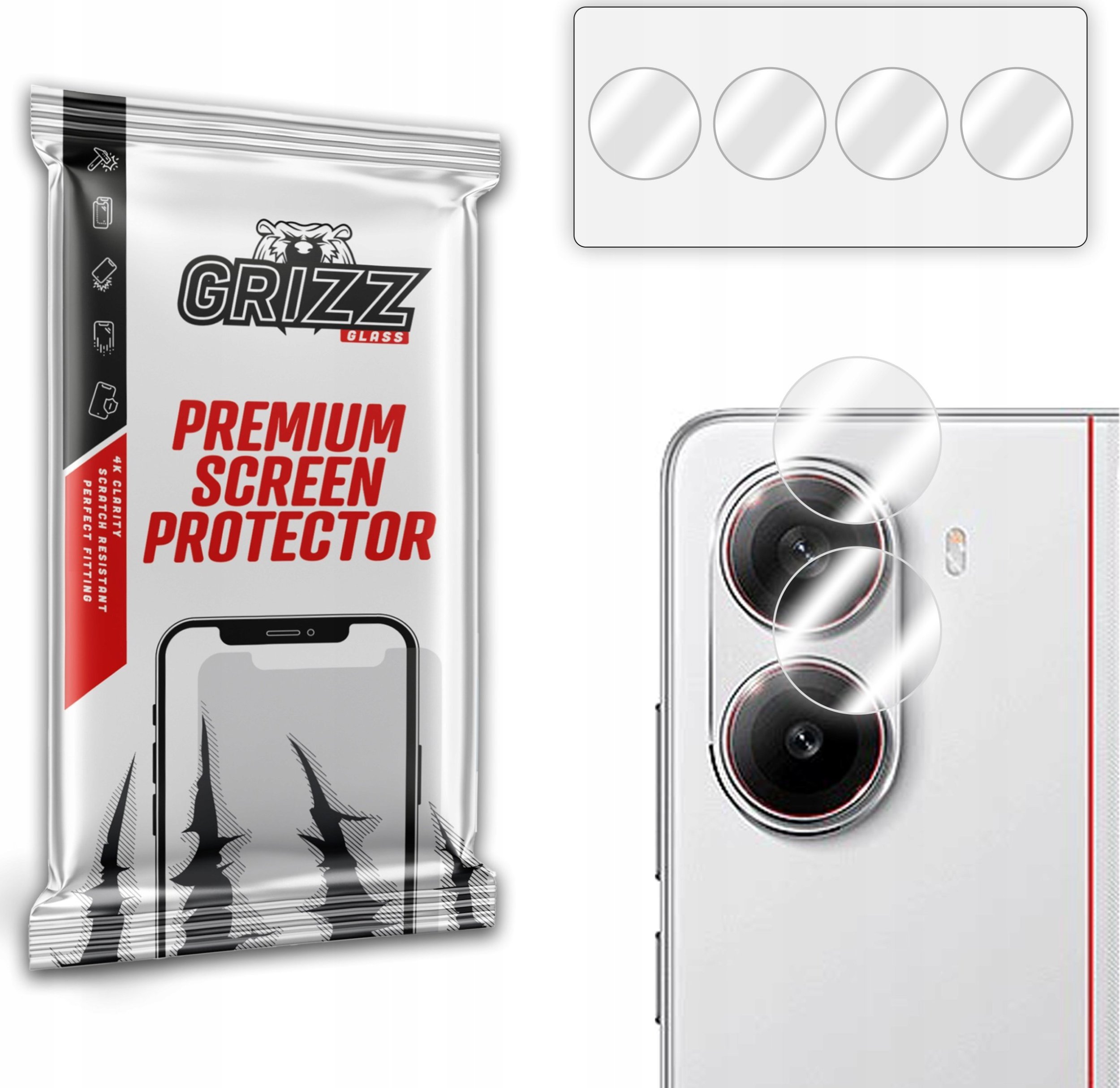 Mbrojtëse xhami kamerë 2 copë për Xiaomi Redmi Turbo 4, hibrid