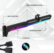 Mbajtës GPU 1stCOOL Holder Metal Black AURA ARGB, metal, i zi