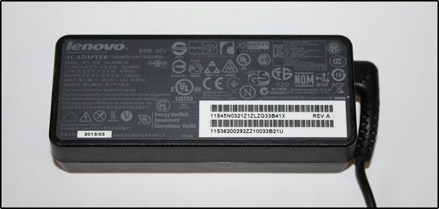 Adapter karikues Lenovo AC 65W, lidhje rrethore, i zi