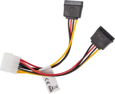 Kabllo Lanberg Molex 4pin, 2xSATA 15pin, 15cm (CA-HDSA-11CU-0015)