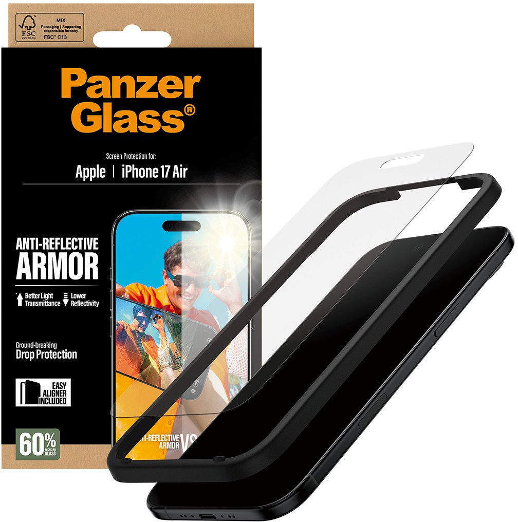 Mbrojtëse ekrani PanzerGlass Anti-Reflective Armor, për Apple iPhone Air, anti-reflektuese, transparente