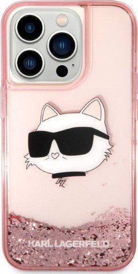 Mbulesë telefoni Karl Lagerfeld KLHCP14LLNCHCP, për iPhone 14 Pro 6.1", hardcase, rozë me shkëlqim