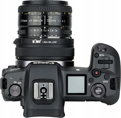 Adapter objektivi KiwiFotos për Canon RF në Nikon F, metalik, i zi