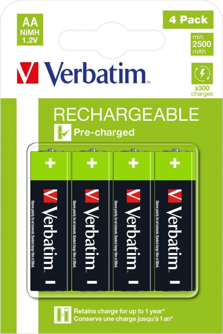 Bateri AA/ R6 Verbatim, NiMH, 1.2V, 4 copë