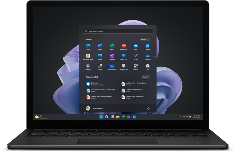 Лаптоп Microsoft Surface Laptop, 13.5", Intel i5-1245U, 16 GB RAM, 256 GB SSD, црн