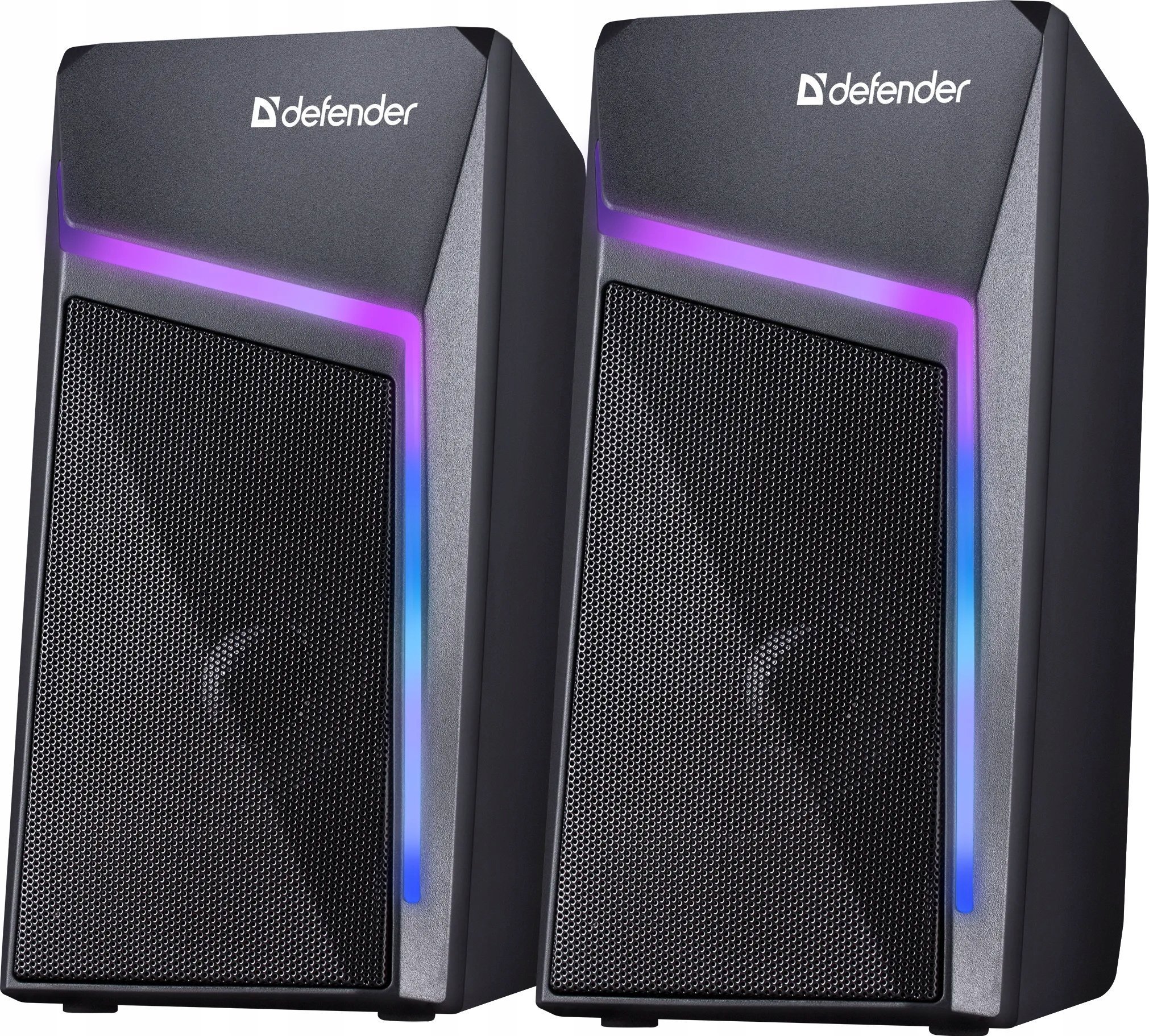 Altoparlantë Defender Stellar, 2.0, 6W, me ndriçim, të zinj