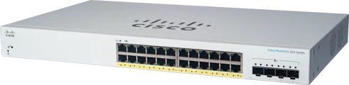 Switch rrjeti Cisco Business 220 CBS220-24FP-4X, 24 porta Gigabit, PoE+, i bardhë