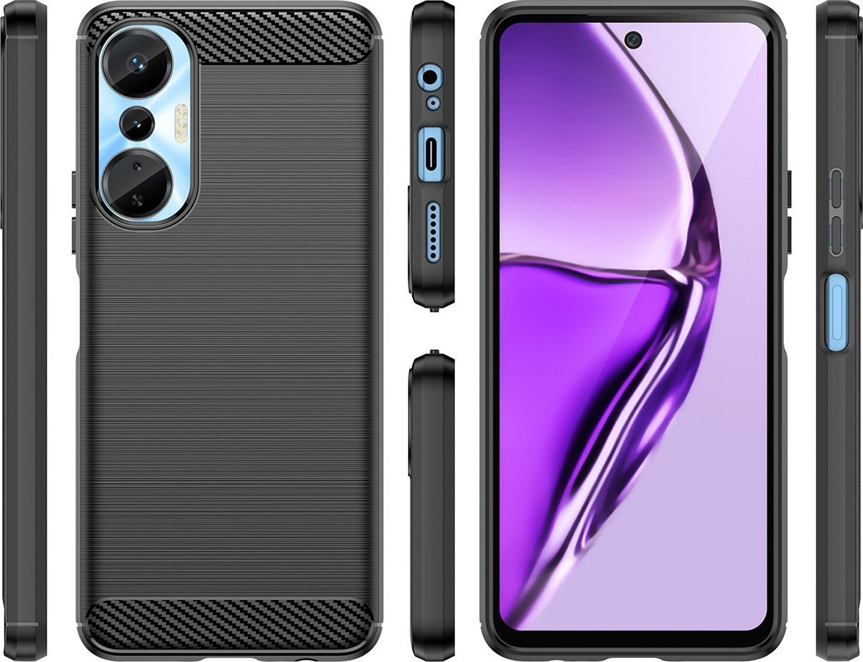 Mbulesë silikoni Hurtel Carbon Case për Infinix Hot 20S, fleksibël, efekt karboni, e zezë