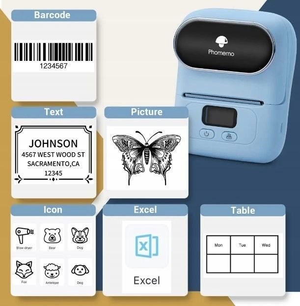 Printer etiketash Phomemo M110, termik, Bluetooth, i bardhë