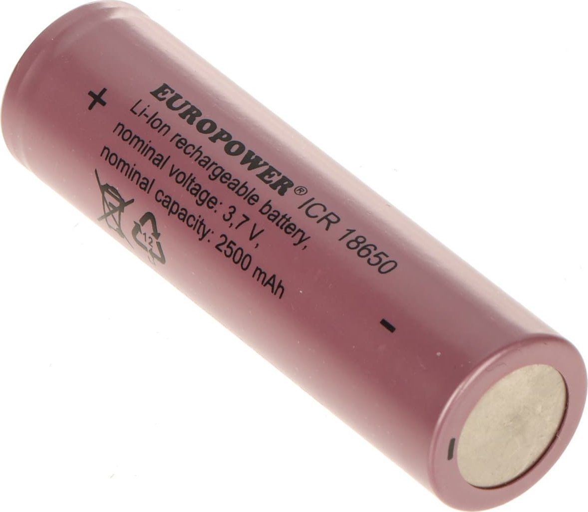 Bатерија Li-Ion EUROPOWER ICR 18650 3.7V 2500mAh