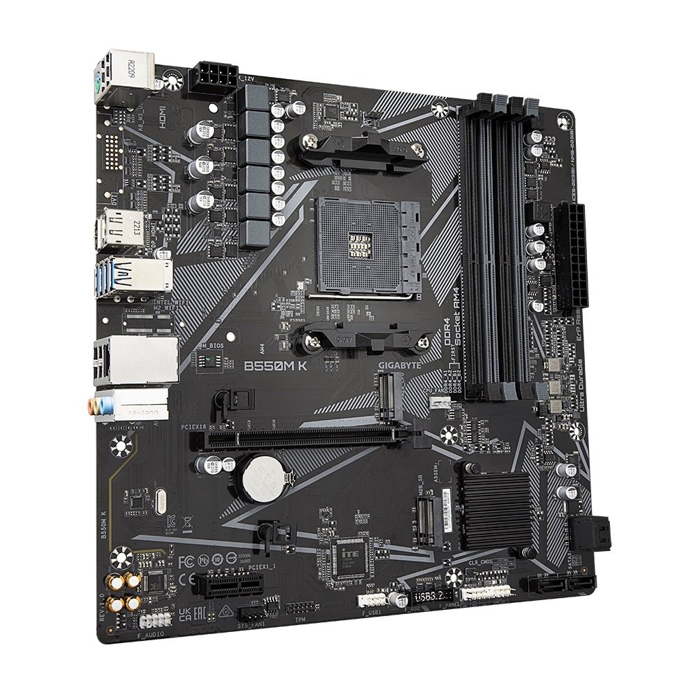 Pllakë amë Gigabyte B550M K 1.0, Micro-ATX, AM4, DDR4, e zezë