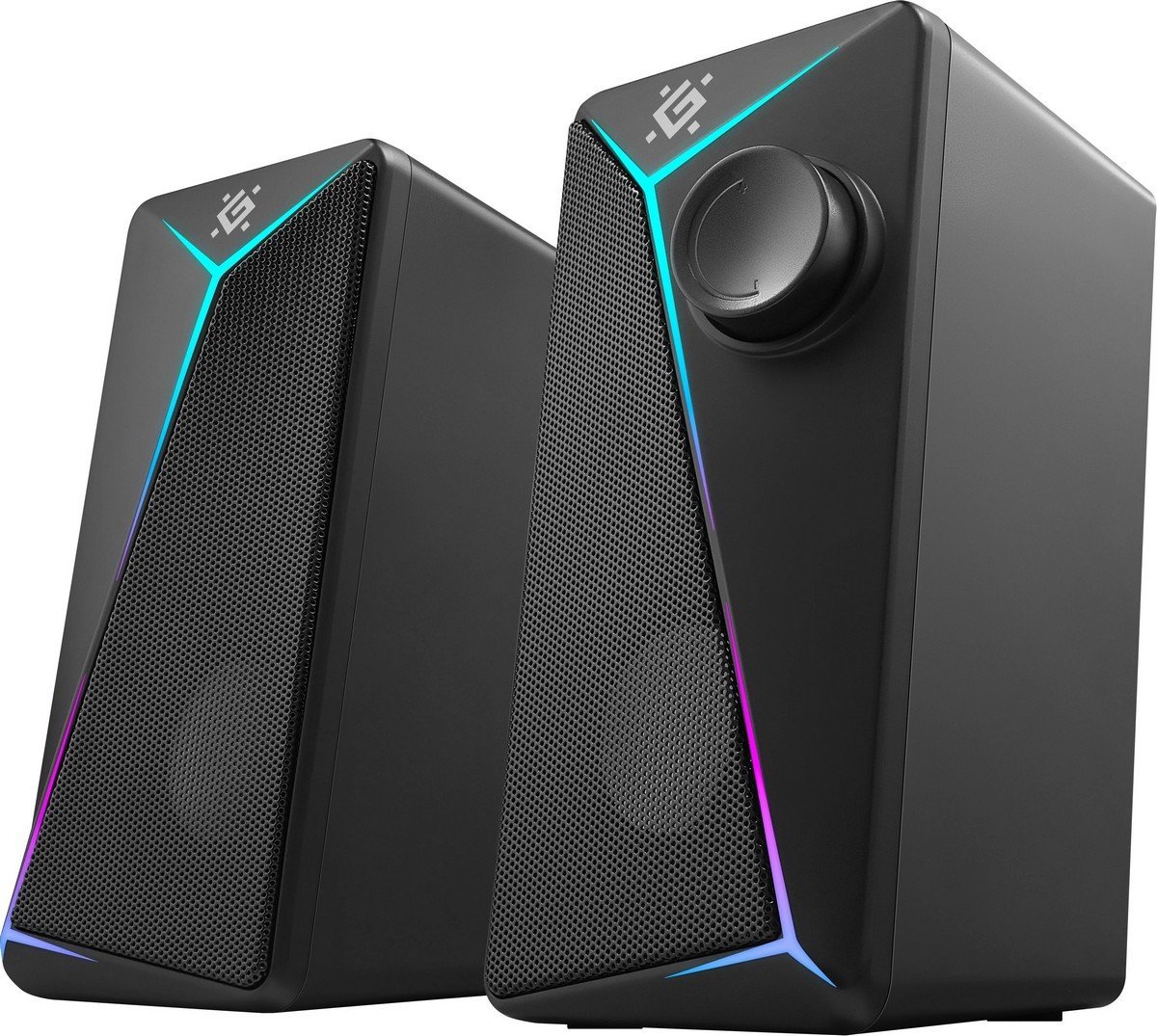 Altoparlantë për PC Defender J5 2.0, 6W, USB, me LED, të zinj