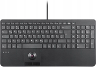 Tastierë Perixx PERIBOARD 538H, me trackball, me HUB USB, QWERTZ gjermane, e zezë