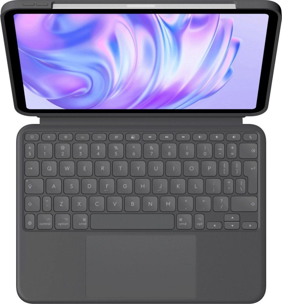 Set tastierë + mbrojtëse Logitech për iPad Pro 13'' M4, e hirtë e errët