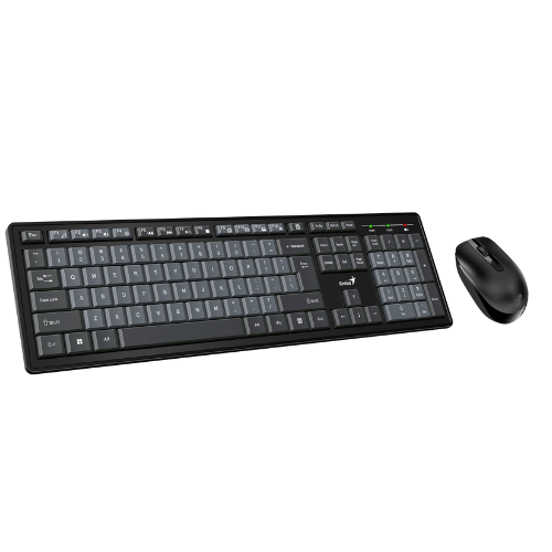 Set tastierë + maus Genius, Wireless, KM-8200, i zi/ hirtë