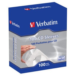 Mbështjellëse letre Verbatim për CD/DVD, 100 copë, të bardha