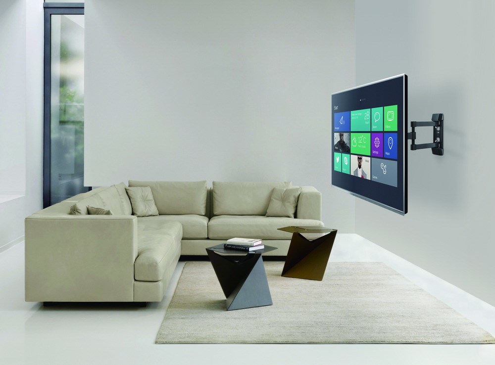 Mbajtëse muri për TV Gembird WM-42ST-02, 23"-42", VESA 200x200 mm, e hirtë