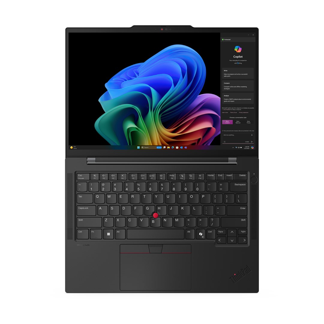 Laptop Lenovo ThinkPad T14s Gen 6 (Snapdragon) Copilot+ PC, 14", Qualcomm Snapdragon X1E-78-100, 32GB LPDDR5x-SDRAM, 1TB SSD, Qualcomm Adreno, i zi