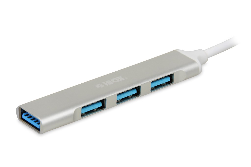 USB Hub iBOX IUH3FAS, 1x USB 3.0 + 3x USB 2.0, i argjendtë