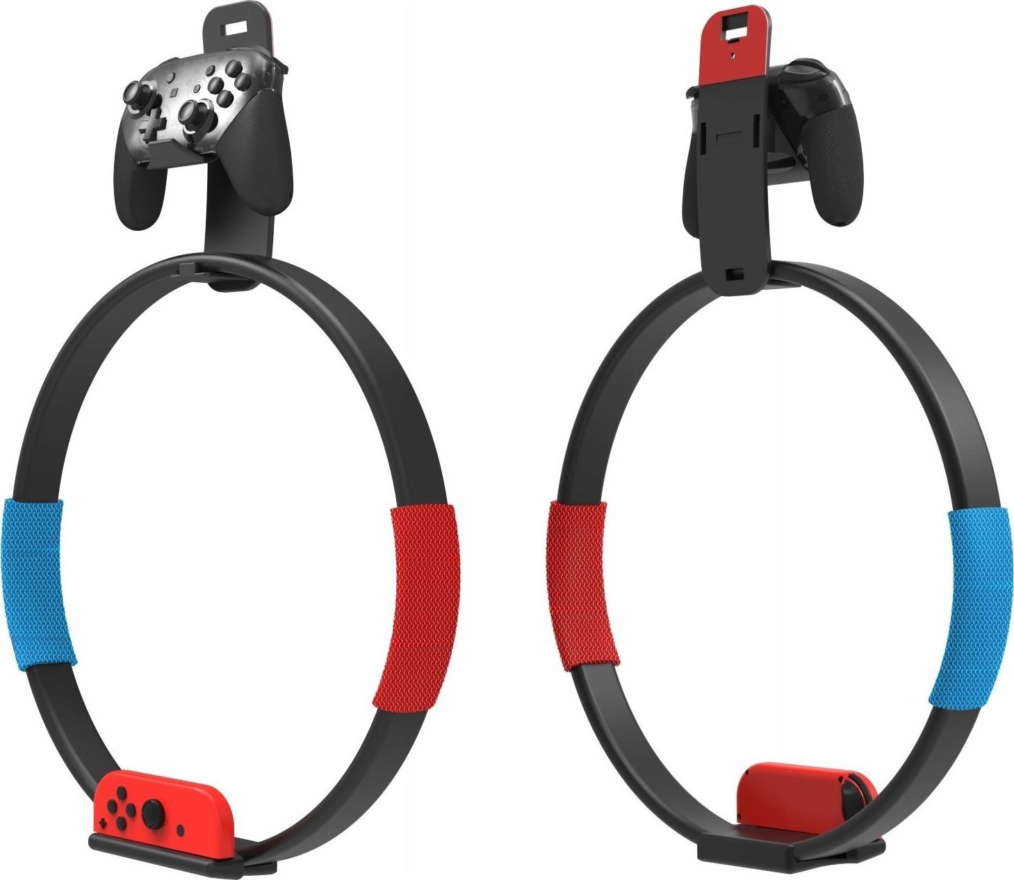 Ѕиден држач JYS P5243 Ns243, 2‑во‑1 за гејмпад и Ring Con, ABS пластика, црна