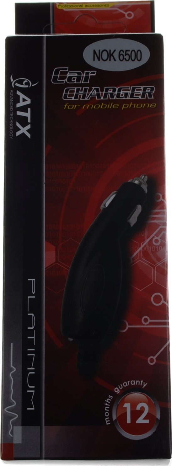 Полнач за автомобил ATX Platinum Premium, 12/24V, 1A, со кабел micro USB, црн