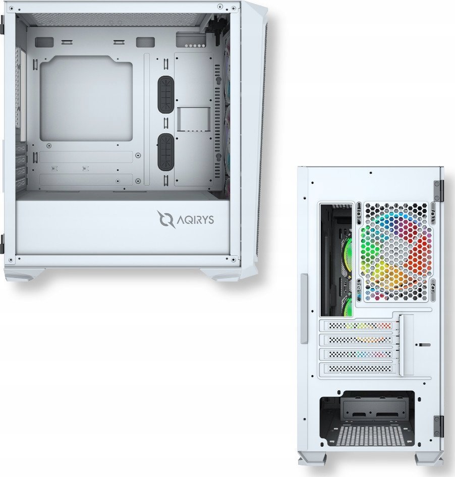 Куќиште PC AQIRYS Wezen ARGB, Mini Tower mATX, калено стакло, бела боја