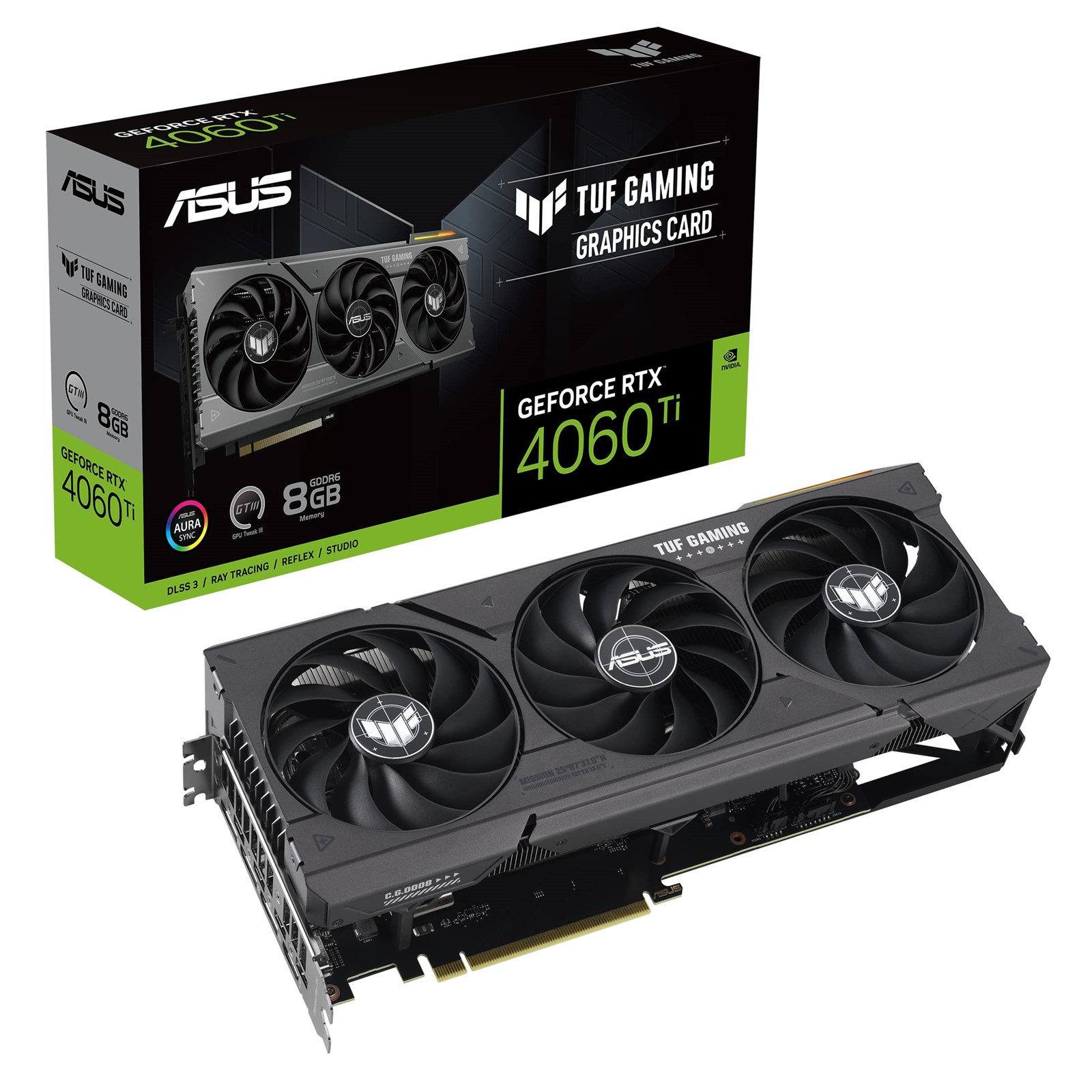 Kartë grafike ASUS TUF Gaming GeForce RTX 4060 Ti, 8GB GDDR6, PCIe 4.0, e zezë