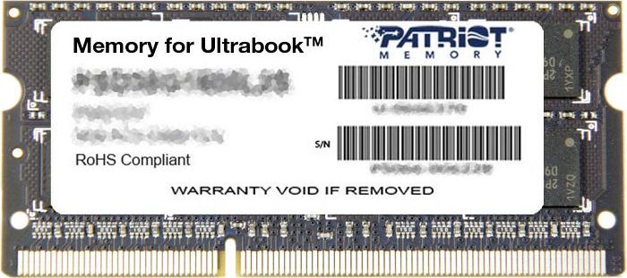 Memorie operative Patriot, 8GB, DDR3L SODIMM, 1600MHz, CL11 (PSD38G1600L2S) 