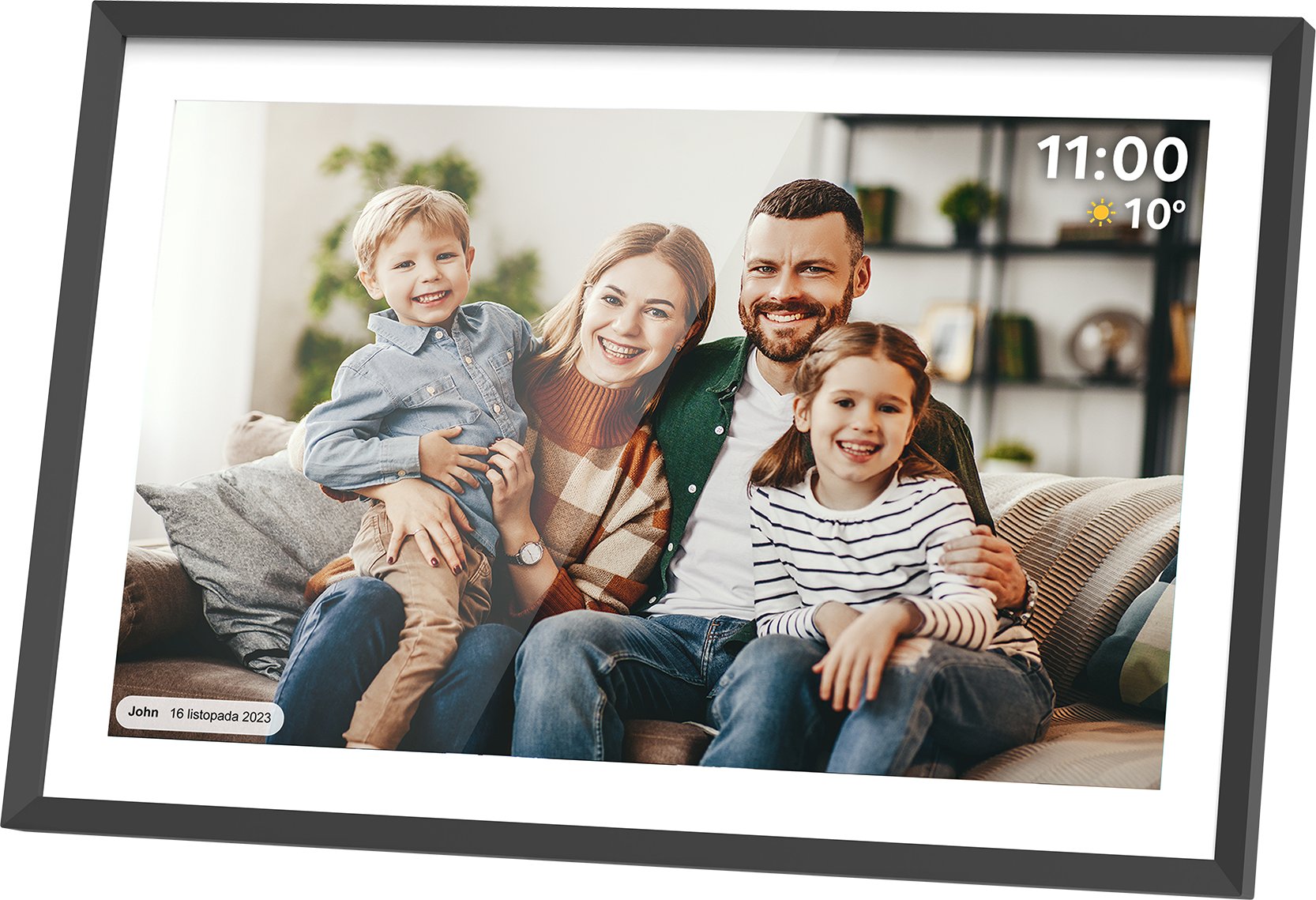 Frame digjitale foto Kruger &amp; Matz KM1103, 10.1", WiFi Frameo, Ambilight, e zezë