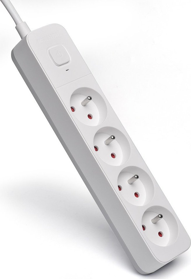 Заштитен продолжен кабел Savio SAVLZ-08, 4 приклучници, кабел 3 m, бел