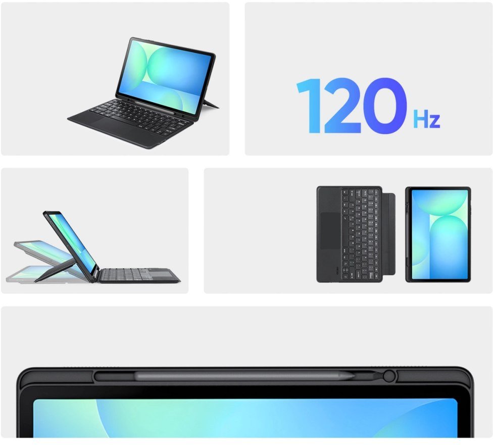 Футрола со тастатура Dux Ducis DK Series за Samsung Galaxy Tab S10 FE+, Bluetooth 5.0, со осvetлување, црна