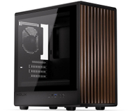 Куќиште за компјутер KRUX Helio KRXD011, microATX, со каљено стакло од страна, темно дрво