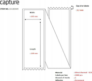 Letër etiketuese për printer termik Capture CA-LB3045, ngjitëse, e bardhë
