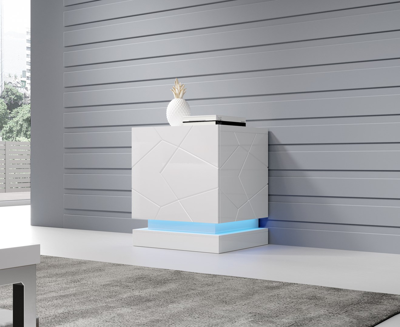 Tavolinë Cama MEBLE PAFOS, 80x41.6x100cm, e bardhë