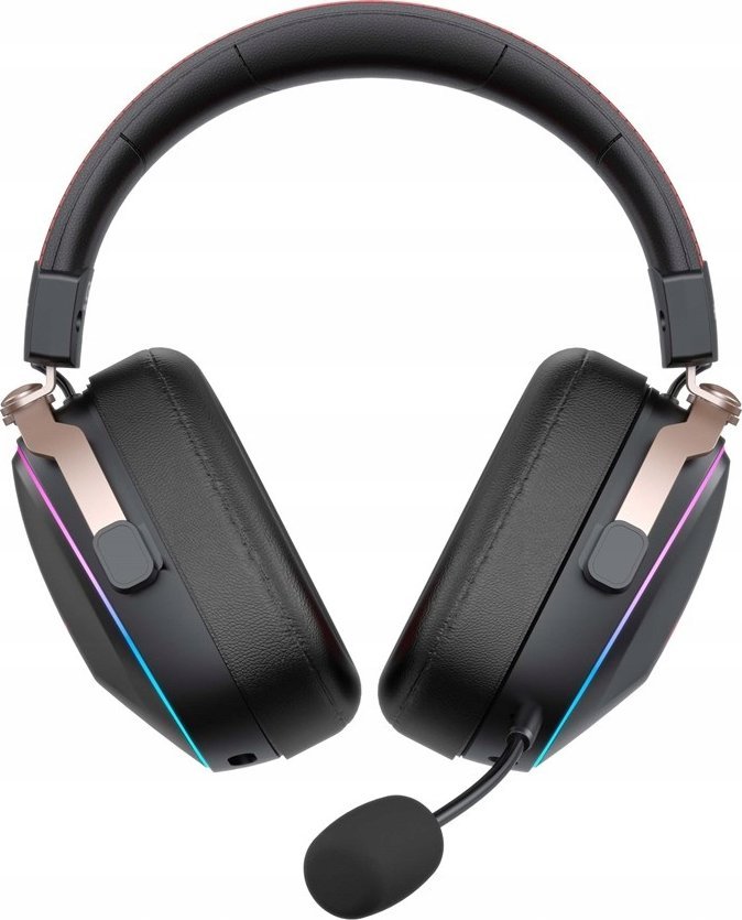 Kufje gaming Havit H2039BG, pa tela, USB Type C, të zeza me të kuqe