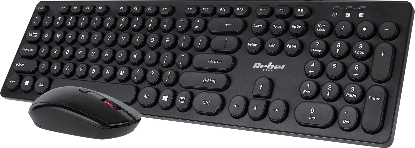 Set tastierë dhe maus Rebel Electro WS400, wireless 2.4 GHz, USB, i zi